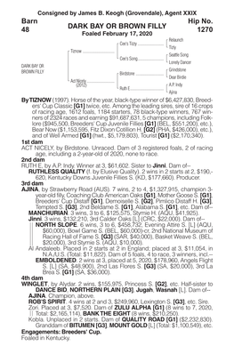 DARK BAY OR BROWN FILLY Barn 48 Hip No. 1270