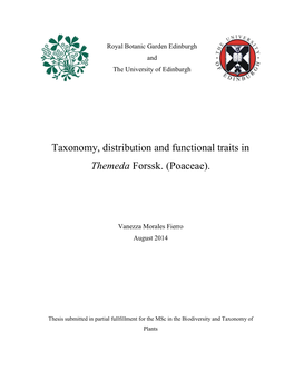 Taxonomy, Distribution and Functional Traits in Themeda Forssk. (Poaceae)