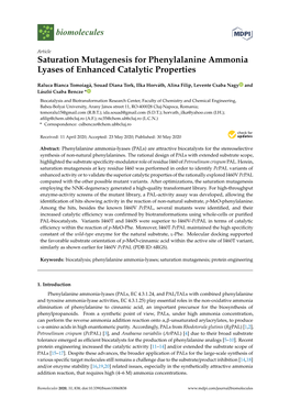 Saturation Mutagenesis for Phenylalanine Ammonia Lyases of Enhanced Catalytic Properties
