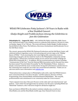 WDAS FM Celebrates Patty Jackson's 30 Years in Radio with a Star