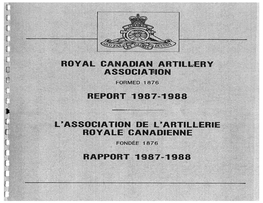 Royal C Adian Artiller Associatio R Port 1987-1 88