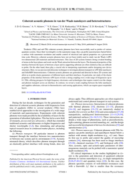 Coherent Acoustic Phonons in Van Der Waals Nanolayers and Heterostructures