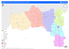 Ethiopia: Tigray Region Administrative Map (As of 17 Aug 2017)