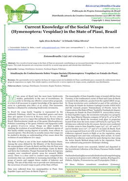 Current Knowledge of the Social Wasps (Hymenoptera: Vespidae) in the State of Piauí, Brazil