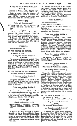 The London Gazette, 6 December, 1938 7697 Ministry of Agriculture and Ii