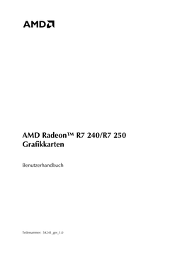 AMD Radeon™ R7 240/R7 250 Grafikkarten