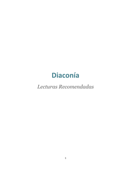 Diaconía Lecturas Recomendadas