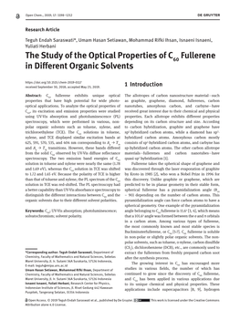 The Study of the Optical Properties of C Fullerene in Different Organic