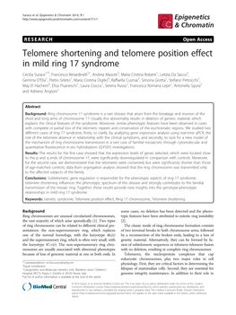 Telomere Shortening and Telomere Position Effect in Mild Ring 17