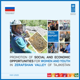 Promotion of Social and Economic Opportunities for Women and Youth in Zerafshan Valley of Tajikistan