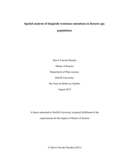 Spatial Analysis of Fungicide Resistance Mutations in Botrytis Spp