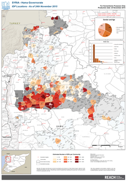 SYRIA - Hama Governorate IDP Locations - As of 24Th November 2015 for Humanitarian Purposes Only Production Date: 25 November 2015