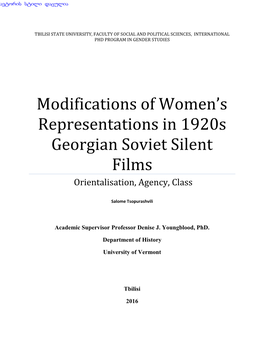 Modifications of Women's Representations in 1920S Georgian