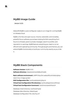 Mybb Image Guide Mybb Stack Components