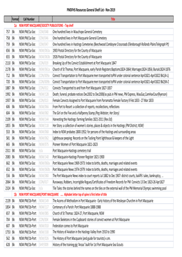 PMDFHS Resources General Shelf List - Nov 2019