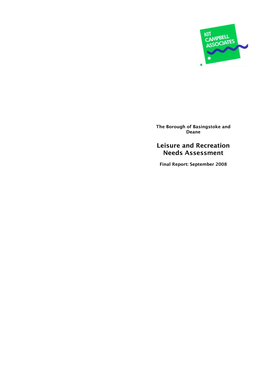 Leisure and Recreation Needs Assessment Report (PDF, 2
