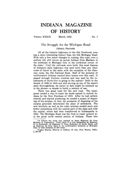 INDIANA MAGAZINE of HISTORY Volume XXXIX March, 1943 No