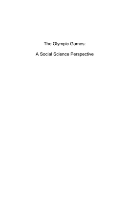 The Olympic Games: a Social Science Perspective