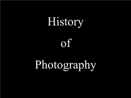 History of Photography