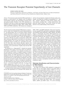 The Transient Receptor Potential Superfamily of Ion Channels