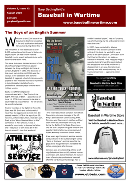 Baseball in Wartime Newsletter No 12 Now Available