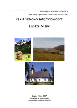 PLAN ODNOWY MIEJSCOWOŚCI Łapsze Niżne