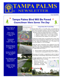 Tampa Palms Blvd Will Be Paved Councilman Viera Saves the Day