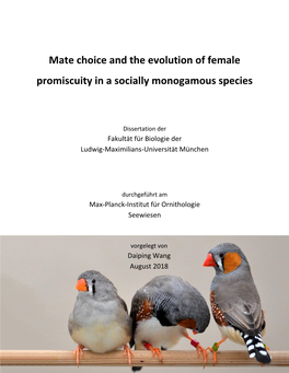 Mate Choice and the Evolution of Female Promiscuity in a Socially Monogamous Species