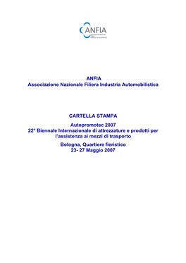 ANFIA Associazione Nazionale Filiera Industria Automobilistica