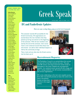 IFC and Panhellenic Updates