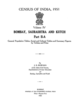 Bombay, Saurashtra and Kutch, Part II-A, Vol-IV, Gujarat