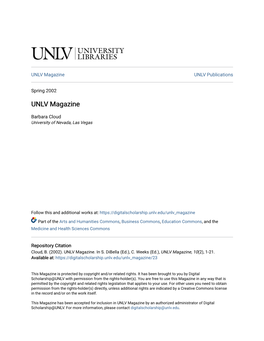 UNLV Magazine UNLV Publications