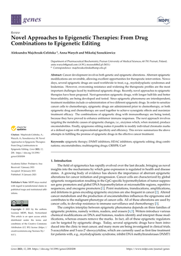 From Drug Combinations to Epigenetic Editing