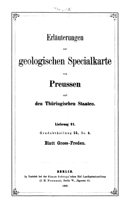 Ä Geologischen Specialkarte