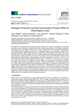 Hydrogen Production by Dark Fermentation Process: Effect Of