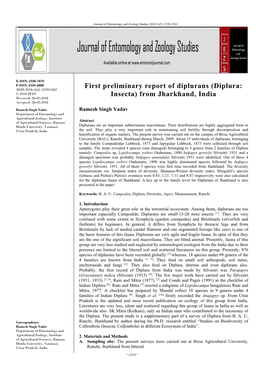 First Preliminary Report of Diplurans (Diplura: Insecta)