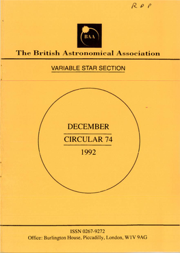 Variable Star Section Circular