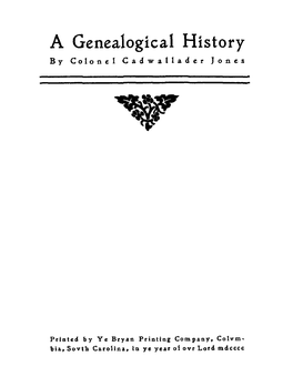 A Genealogical History by Colonel Cadwallader Jones