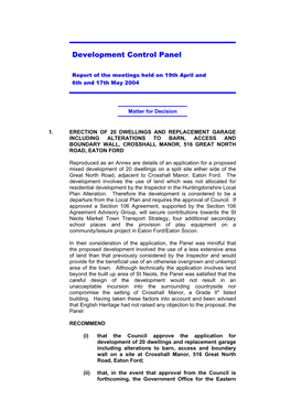 Development Control Panel PDF 19 KB