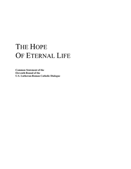 The Hope of Eternal Life