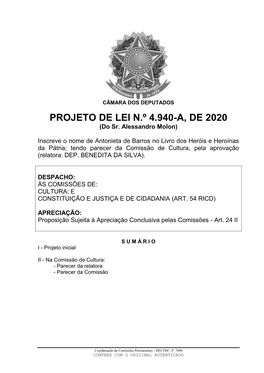 PROJETO DE LEI N.º 4.940-A, DE 2020 (Do Sr