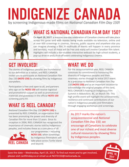 What Is National Canadian Film Day 150? What We Do What Is
