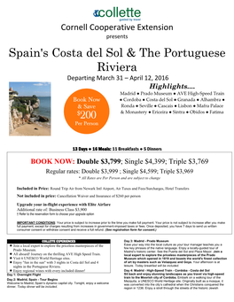 Spain's Costa Del Sol & the Portuguese Riviera