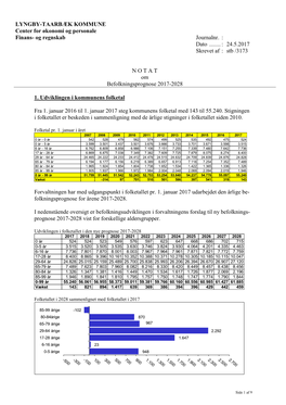 LYNGBY-TAARBÆK KOMMUNE Center for Økonomi Og Personale Finans- Og Regnskab Journalnr