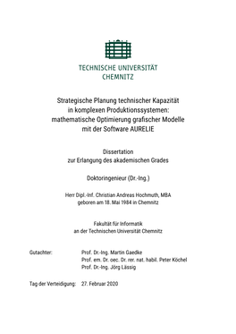 Mathematische Optimierung Graﬁscher Modelle Mit Der Software AURELIE