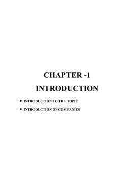 Chapter -1 Introduction