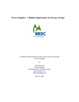 Power Supplies: a Hidden Opportunity for Energy Savings