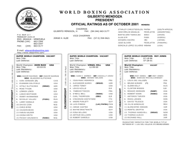 World Boxing Association Gilberto Mendoza President
