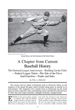 A Chapter from Current Baseball History