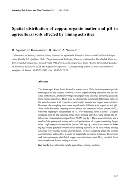 Spatial Distribution of Copper, Organic Matter and Ph in Agricultural Soils Affected by Mining Activities